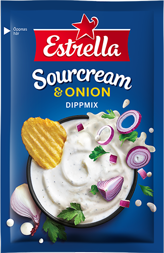 Schwedischer Dipmix Sourcream & Onion – Estrella | 18×24g Karton
