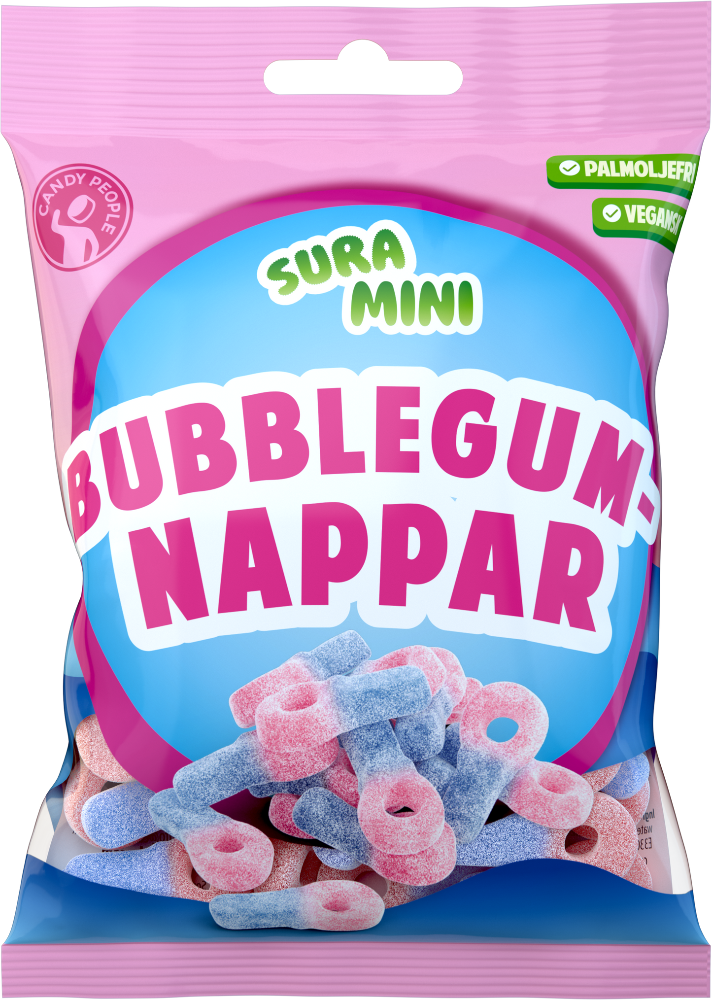 Schwedische Saure Mini-Schnuller Kaugummi – Candy People | 18×70g Karton [Vegan]