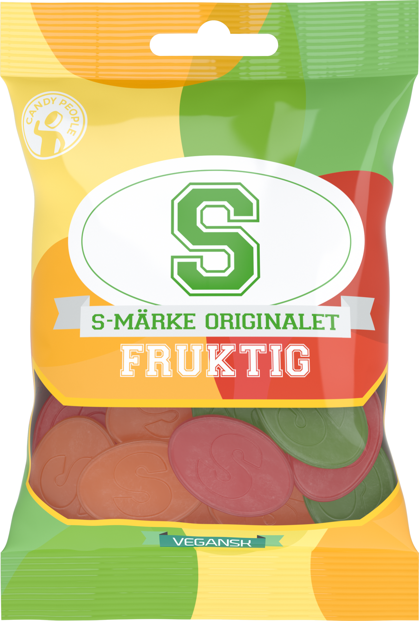 Schwedische Frucht-Gummis – Candy People S-märke Frukt | 18×70g Karton [Vegan]